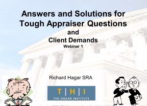 answers and solutions for tough appraiser questions and client demands 1